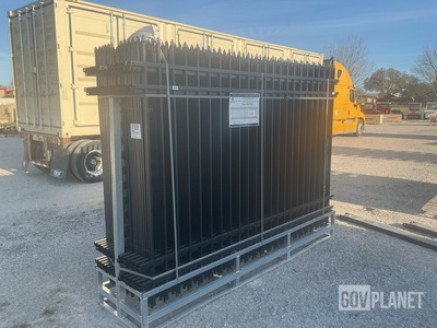 (24) Pieces of Powder Coated Steel Fence w/(25) Post Connectors - Unused