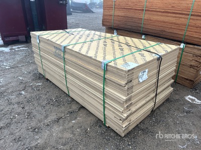 Quantity of (50) 3/8 in 4x8 G1S (Good 1 Side) With Smooth Overlay Douglas Fir Formply Compensato (Unused)
