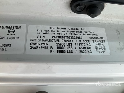 2018 Hino 268 4x2 Van Truck