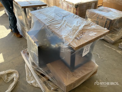 Quantity of (2) Gray 55" Adjustable Height Propane Fire Pit Table w/ Lid