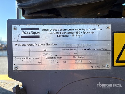 2015 Dynapac CP142 9 Wheel Pneumatic Roller