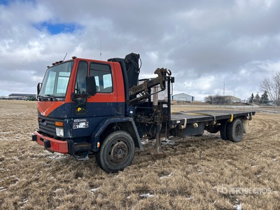 Hiab Knuckle Boom on 1987 Ford Cargo 6000 4x2 Boom Truck (Inoperable)