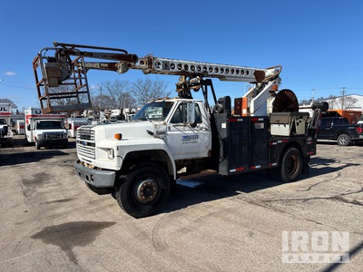 1990 Telsta T40C 35 ft on 1990 Ford F-800 4x2 Cable Placer Bucket Truck