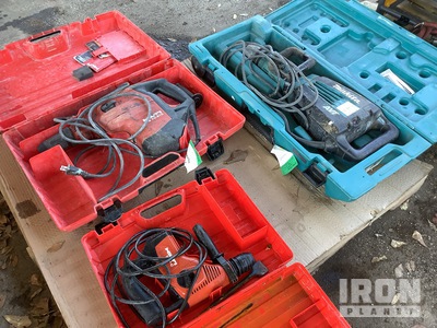 Quantity of (2)  Hilti  (1) Hilti TE7-C Electric Rotary Hammer, (1) Hilti TE 70-ATC Electric Rotary Hammer, (1) Makita AVT Demolition Hammer Rotary Hammer