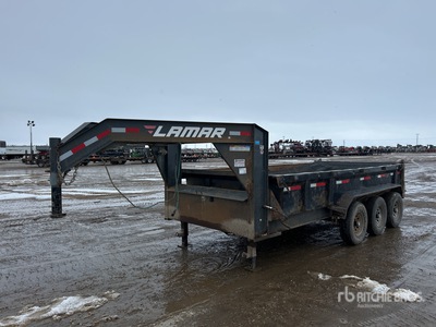 2018 Lamar DL831637 16 ft Tri/A Gooseneck Dump Utility Trailer