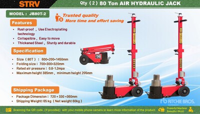 Quantity of (2) 2025 STARVOX JB80T-2 80 ton Pneumatic/Hydraulic Floor Jack (Unused)