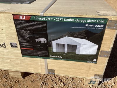 KJ K2223 Double Garage Metal Shed - Unused