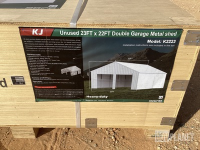 KJ K2223 Double Garage Metal Shed - Unused