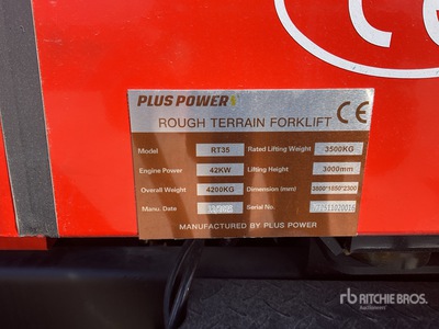 2025 Plus Power RT35 4x4 Rough Terrain Forklift (Unused)