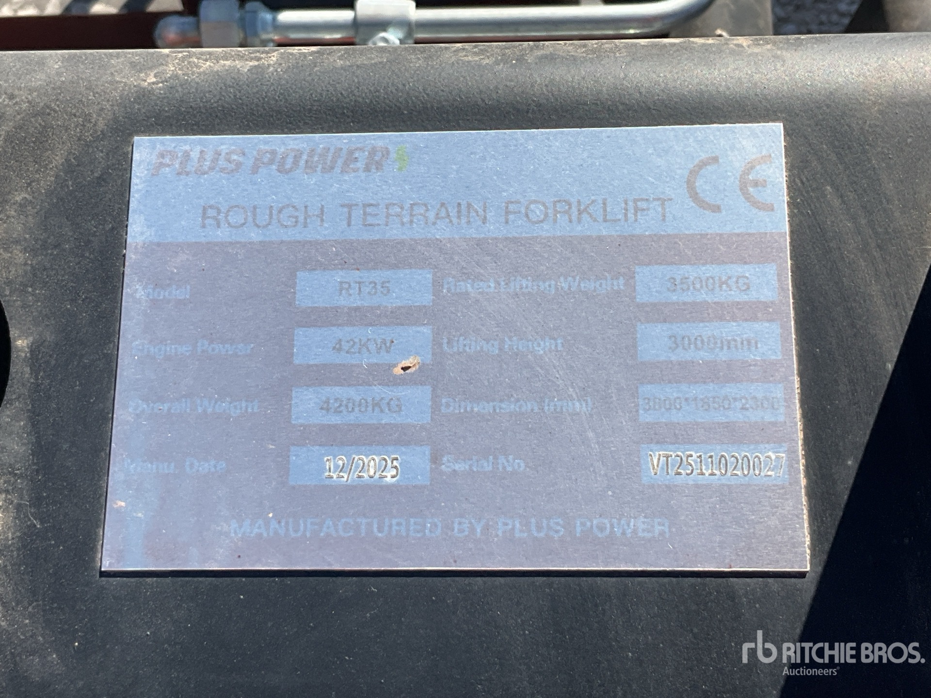 2025 Plus Power RT35 4x4 Rough Terrain Forklift (Unused)