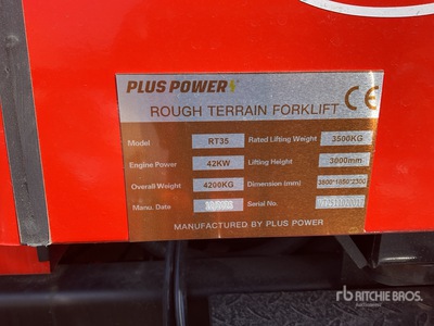 2025 Plus Power RT35 4x4 Rough Terrain Forklift (Unused)
