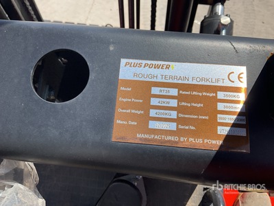 2025 Plus Power RT35 4x4 Rough Terrain Forklift (Unused)