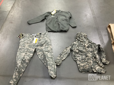 (1) Extreme Cold Weather Parka Liner, (3) Wet Weather Parkas & Assorted Items