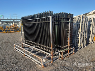 Quantity of (48) 10 ft x 7 ft Wrought Iron Site Fence Varios. Industrial