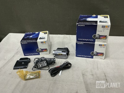 (3) Sony DCRSR220 Handycam Camcorders
