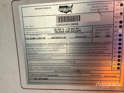 2023 Wabash DVCVHPC 53 ft x 102 in T/A Rimorchio furgonato