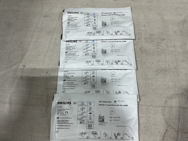 (5) Boxes of Philips 989803156241 Metallic 5 Lead Electrode Sets