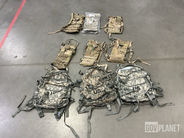 (21) Assault Packs, (54) Hydration System Carriers & Assorted Items