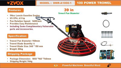 2026 ZVOX DMR-A1000-1 Talocheuse-lisseuse (Unused)