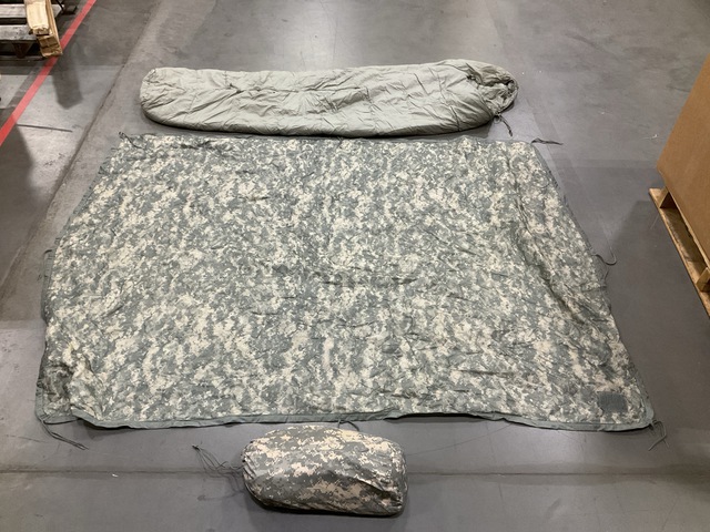 (31) Wet Weather Poncho Liners, (5) Sleeping Bags & Assorted Items (31) Wet Weather Poncho Liners, (5) Sleeping Bags & Assorted Items