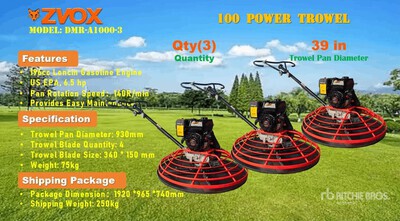 Quantity of (3) 2026 ZVOX DMR-A1000-3 Talocheuse-lisseuse (Unused)