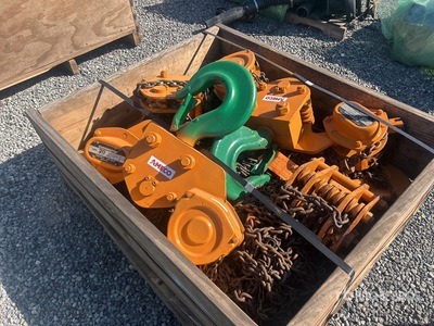 Quantity of (4) 20 Ton Manual Chain Montacargas de construcción