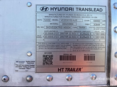 2024 Hyundai VC2530152-AJS 53 ft T/A Remorque fourgon