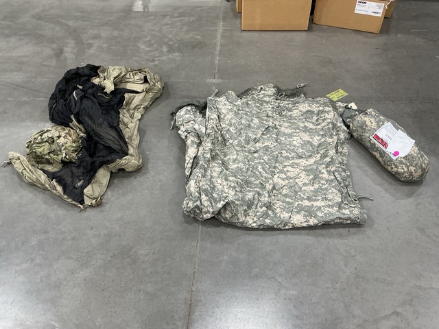 (5) ICS Improved Combat Shelters, (29) Tarpaulins & Assorted Items