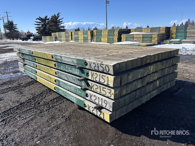 Quantity of (5) 8 ft x 16 ft Wood Access Mats (Unused)