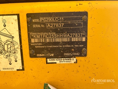 2018 Komatsu PC290LC-11 Tracked Excavator