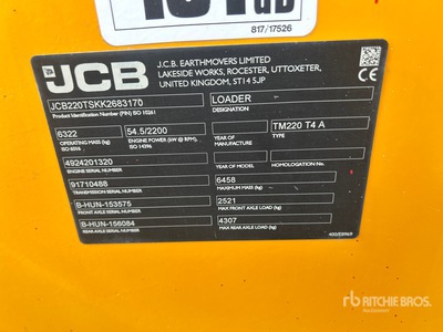 2019 JCB tm220 Pala gommata