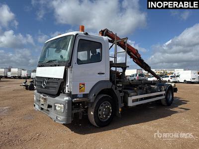 2011 Mercedes Axor 1824 4x2 Chassis Et Grue Palfinger PK6500 2010 Cabine et châssis (Inoperable)