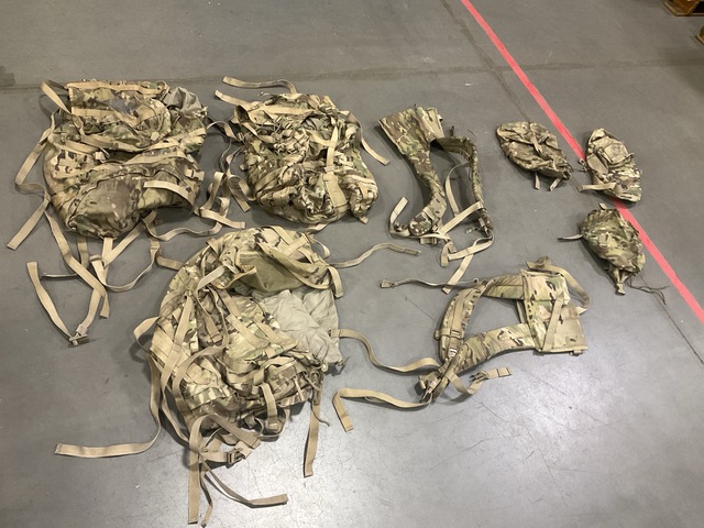 (9) Rucksacks, (10) Shoulder Straps, (19) Stuff Sacks & Assorted Items (9) Rucksacks, (10) Shoulder Straps, (19) Stuff Sacks & Assorted Items