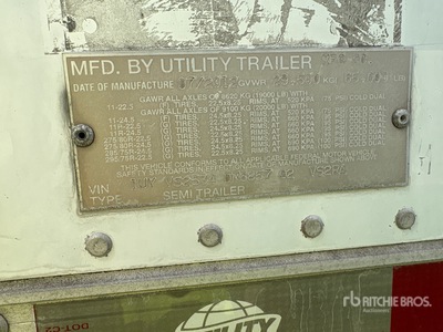 2013 Utility 53 ft x 102 in T/A Refrigerated Trailer