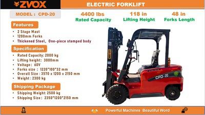 2026 ZVOX CPD-20 4400 lb Chariot Élévateur Électrique (Unused)