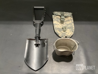 (124) Entrenching Tool Carriers, (85) Water Canteen Cups & Assorted Items