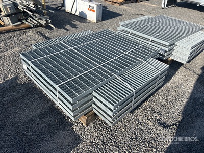 Quantity of (8) Hot Dipped 56 in x 42 in x 1.5 in Galvanized Grate