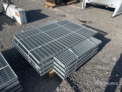 Quantity of (8) Hot Dipped 56 in x 42 in x 1.5 in Galvanized Grate