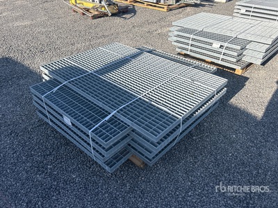 Quantity of (8) Hot Dipped 56 in x 42 in x 1.5 in Galvanized Grate