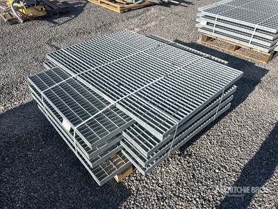 Quantity of (8) Hot Dipped 56 in x 42 in x 1.5 in Galvanized Grate