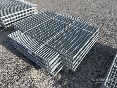Quantity of (8) Hot Dipped 56 in x 42 in x 1.5 in Galvanized Grate
