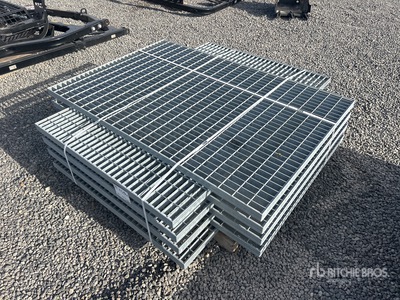 Quantity of (8) Hot Dipped 56 in x 42 in x 1.5 in Galvanized Grate
