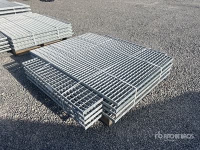 Quantity of (8) Hot Dipped 58 in x 39 in x 1.5 in Galvanized Grate