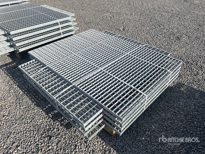 Quantity of (8) Hot Dipped 58 in x 39 in x 1.5 in Galvanized Grate