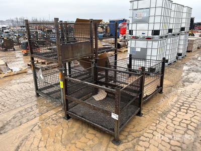 Quantity of (6) Metal Cage Bins Materiale edile