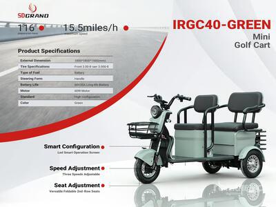 2026 SDGRAND IRGC40-GREEN 3 TT E-Trike Mini Roller (Unused)