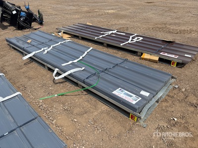 Quantity of (70) 12 ft x 3 ft Grey Metal Roof Panels (Unused)