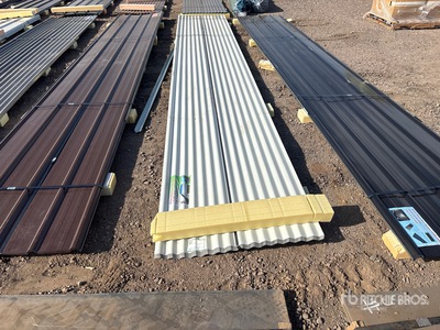Quantity of (70) 12 ft x 3 ft White Metal Roof Panels (Unused)