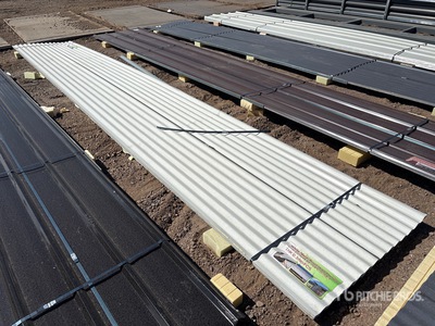 Quantity of (70) 12 ft x 3 ft White Metal Roof Panels (Unused)