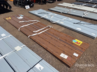 Quantity of (30) 12 ft x 3 ft Wood Grain Metal Roof Wall Panels (Unused)